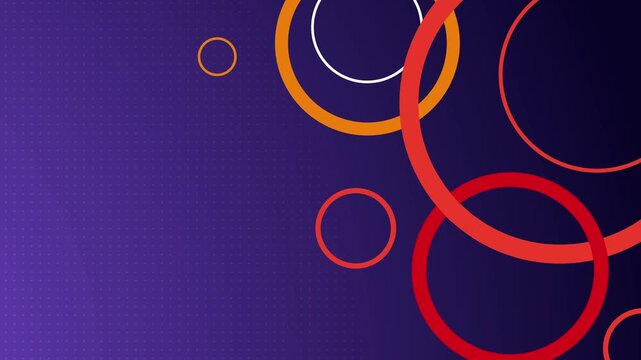 Abstract background with overlapping colorful rings and circles modern geometric design with copy space animation