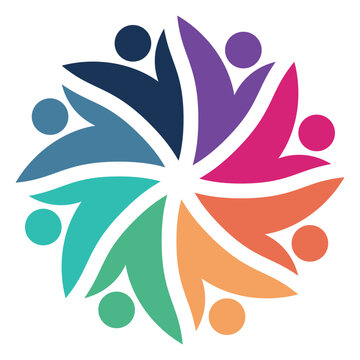 Colorful Abstract Logo Representing Diversity and Togetherness in Community