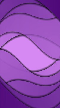 Vivid violet abstract tech corporate paper wavy background. Vertical motion design. Seamless loop. Video animation Ultra HD 4K 2160x3840