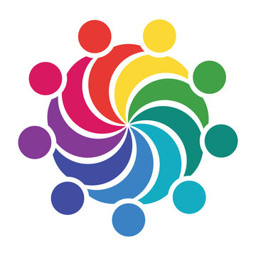 Colorful Interconnected Figures Representing Unity and Collaboration Concept