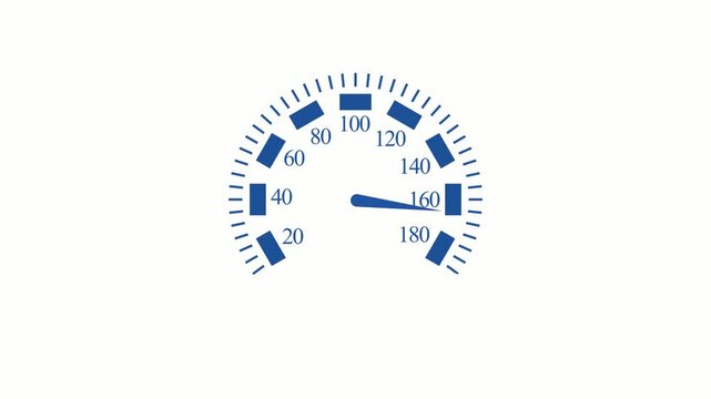 Car speedometer dial with needle pointing minimalist animation