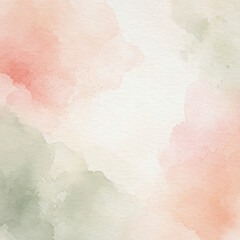 Obraz premium Soft pastel watercolor background with pink and green abstract paint texture.