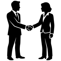 Fototapeta premium business people shaking hands in a deal illustration of partnership and agreement