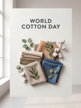 Sustainable Cotton Fabric Swatches for Eco Friendly Textile Concept