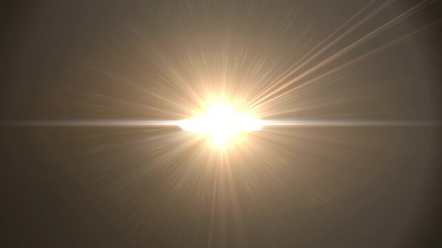 Golden Lens Flare with Optical Light Streak suitable for trailers, logo reveals, and broadcasts.