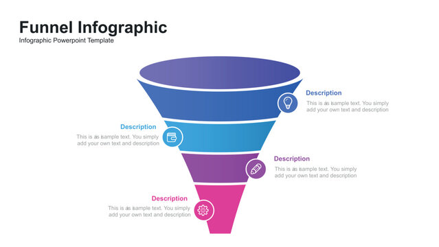 Fuschia And Blue Business Funnel Diagram Information Infographic