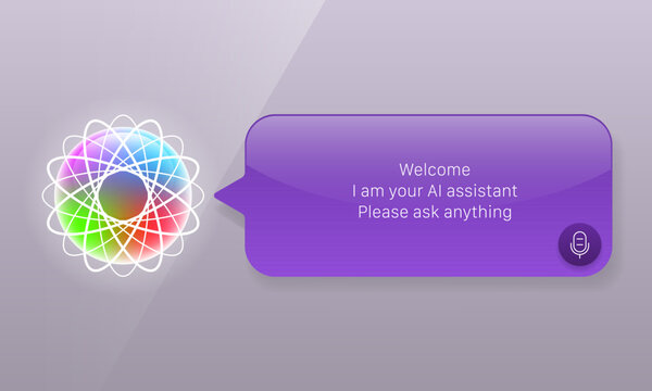 AI voice assistant chat speech bubble user interface design template