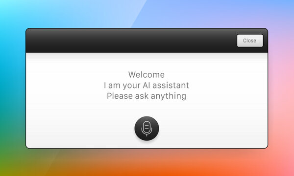 AI voice assistant popup window user interface design template