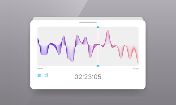 Audio recorder wave widget user interface design template