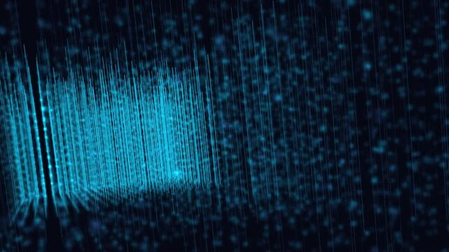 Abstract blue glowing lines in digital network, technology background