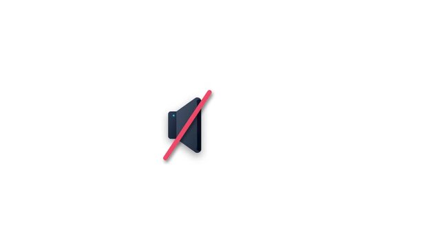 Speaker and Mute Volume Control Icons on White Background