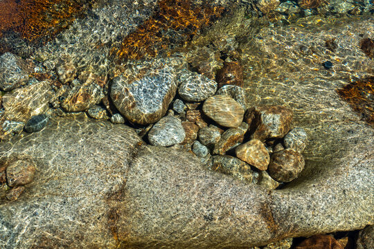 Water over stones in a river