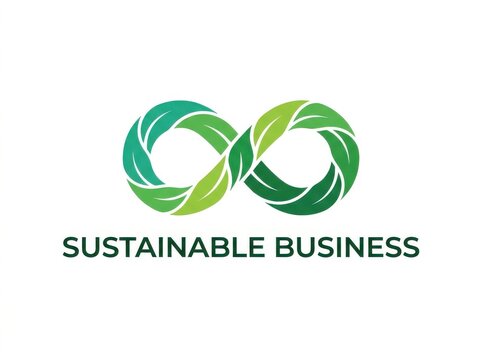 Interconnected leaves forming infinity symbol representing sustainable business concepts