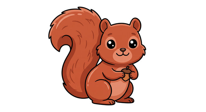 Cute Cartoon Squirrel Character Isolated