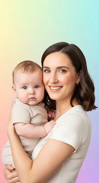 Mother and baby enjoying a tender moment together.