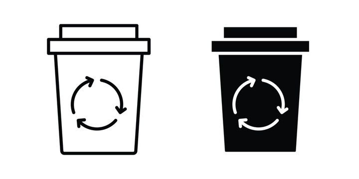 Trash compactor icon editable pictograms kit
