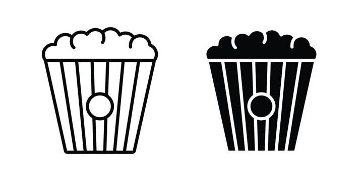Popcorn icon editable pictograms kit