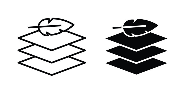 Fabric with feather icon editable pictograms kit