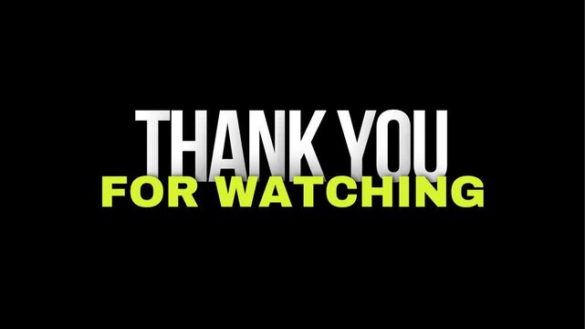 Minimal Black and White Closing Screen Animation

Minimal black and white closing screen animation featuring clean modern typography with a thank you message. Suitable for presentations, 