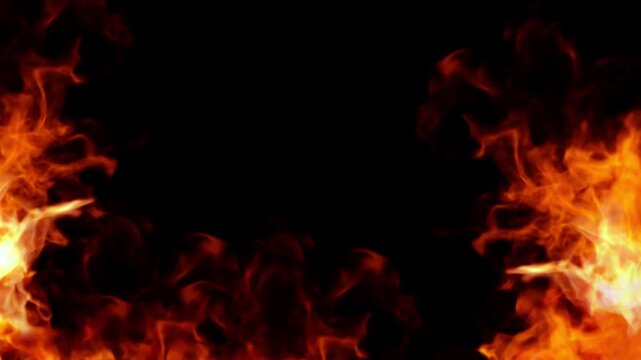 Fire Frame Loop Overlay for Cinematic Video Effects