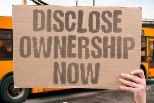 "Disclose Ownership Now" Call for immediate publication of media backers. TRANSPARENCY. OWNERSHIP. URGENCY. ACCOUNTABILITY. HONESTY.