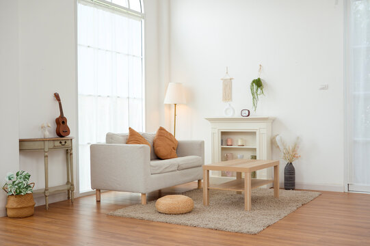 Living Room With Simple Furniture and Natural Light in a Cozy Setting