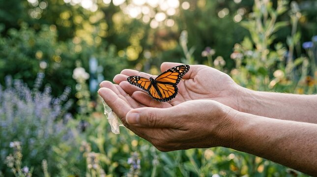 butterfly on hand