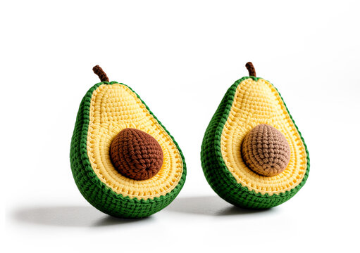 Abacate aberto amigurumi croch&ecirc; PNG fundo transparente