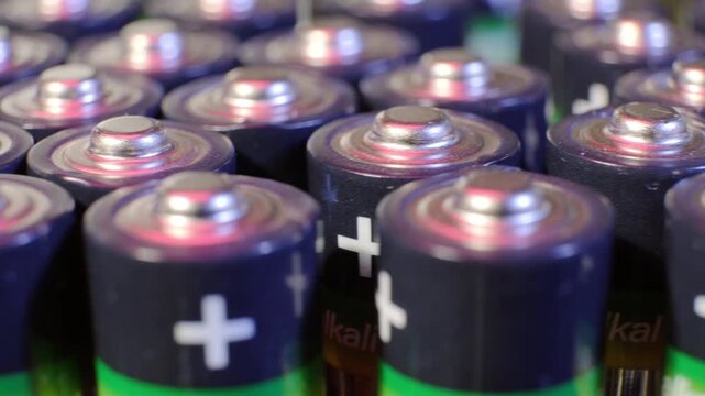 Alkaline batteries AA close-up
