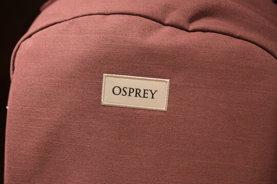 Shanghai,China-August 1st 2026: Osprey brand logo on backpack