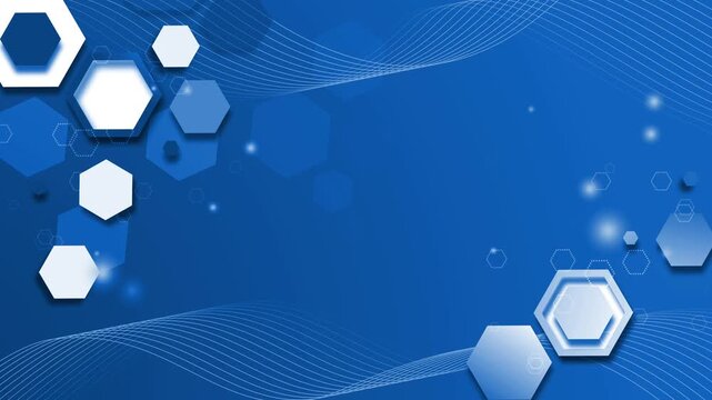 Abstract background with floating hexagon shapes and flowing lines modern tech style design for banner animation