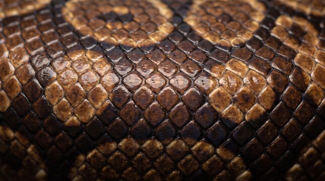 Ball python snake skin texture. Close up of reptile scales pattern.