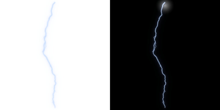 Lightning thunder. Flash electricity, spark strike, blue light blitz electric flare, natural energy flash lightning night storm vector. Blue Lightning Bolt overlay png
