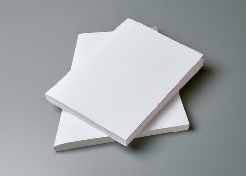 Blank sheets of paper stacked on a gray surface waiting for creative use
