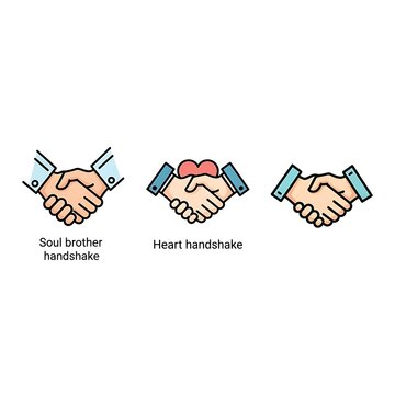 Handshake icons representing unity and connection.