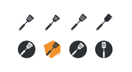 Kitchen Spatula Cooking Utensil Icon Design Set © ayam