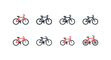 Obraz premium Bicycle Icon Set for Sports and Transportation
