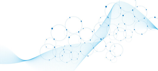 Abstract connecting dots and circles. Abstract vector illustration abstract blue background © md