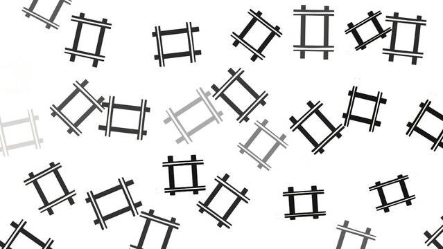 Abstract monochrome background with scattered geometric frame grid pattern