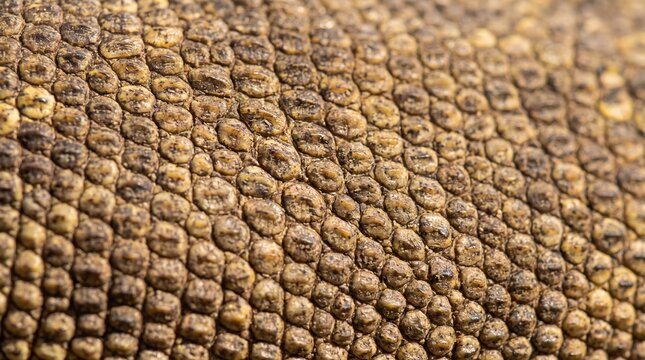 Monitor lizard skin texture close up. Detailed macro shot of reptile scales and patterns.