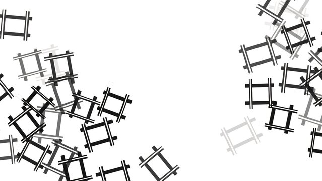 Abstract monochrome background with scattered geometric frame grid pattern