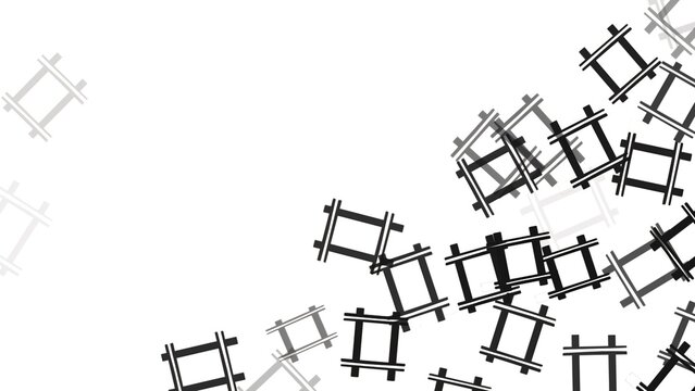 Abstract monochrome background with scattered geometric frame grid pattern