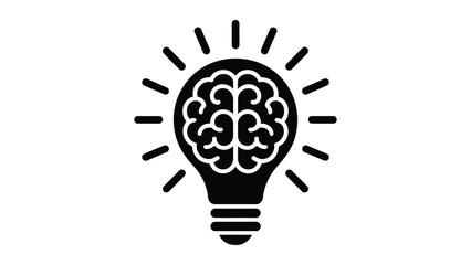 Creative lightbulb with brain symbolizing innovation intelligence creativity and brainstorming ideas for problem solving and inspiration © NK Arts