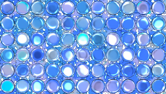 Abstract Aqua Water Droplets and Fluid Grid Background