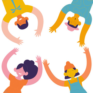 Diverse Youth Celebrating Together With Joy