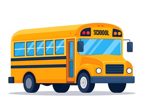 Yellow School Bus Vector Icon