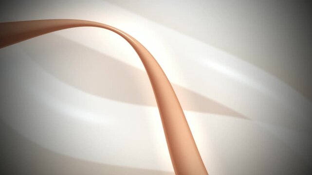 A smooth copper brown ribbon flows gracefully in a seamless loop