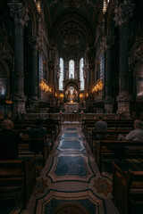 interior design and religious art of Basilica of Notre-Dame de Fourvière, Lyon France © Muren