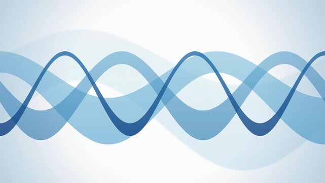 Blue sine waves flow horizontally in a seamless loop