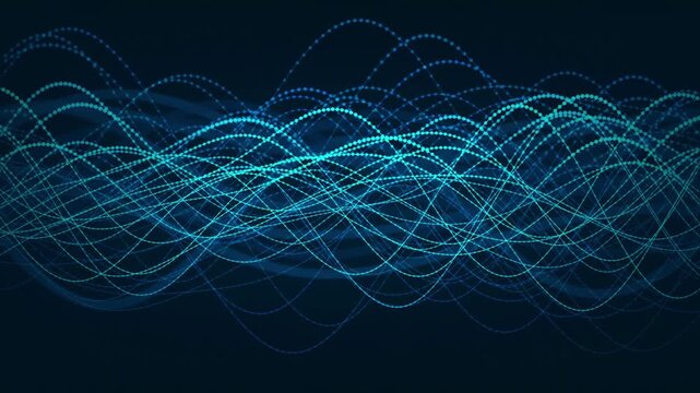 Glowing particle waves oscillate in a seamless loop